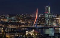 The Erasmus bridge in Rotterdam in royal color by MS Fotografie | Marc van der Stelt thumbnail