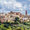Uitzicht over het historische centrum van Siena in Italië van Rico Ködder