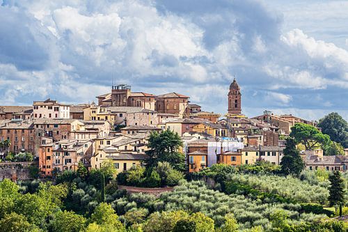 View over the historic centre of Siena in Italy