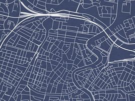 Karte von Haarlem Centrum in Königsblau von De Kaartenwinkel