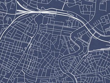 Carte de Haarlem Centrum en bleu royal sur Map Art Studio