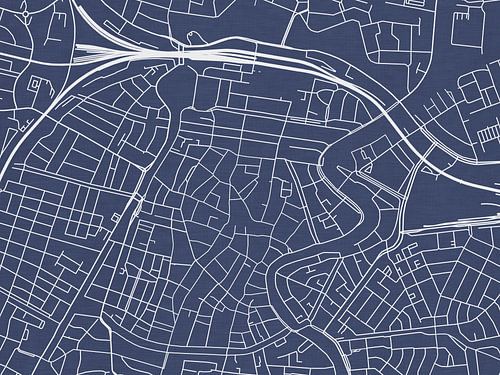 Kaart van Haarlem Centrum in Royaal Blauw