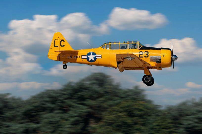 North American SNJ-5 Texan in the air by Jolanda Aalbers