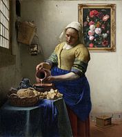 The Milkmaid & Still Life with Flowers in a Glass Vase