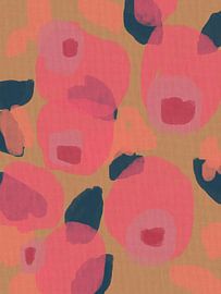 Roze bloemen. Abstracte botanische gemengde techniek van Dina Dankers