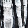 Arbres en noir et blanc au bord du lac - encre & peinture sur Lily van Riemsdijk - Art Prints with Color