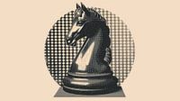 Pop art chess piece in retro vintage style