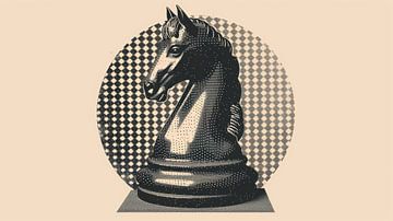 Popart schaakstuk in retro vintage style van New Visuals