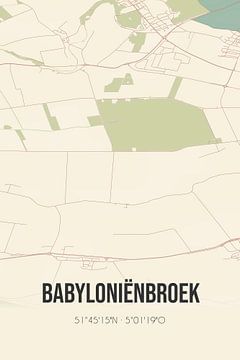 Vintage landkaart van Babyloniënbroek (Noord-Brabant) van Rezona