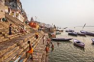 Varanasi, India. Men bathe in the river Ganges by Tjeerd Kruse thumbnail