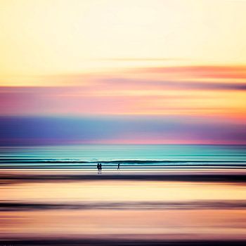 Pastel Horizons - Minimalist beach landscape
