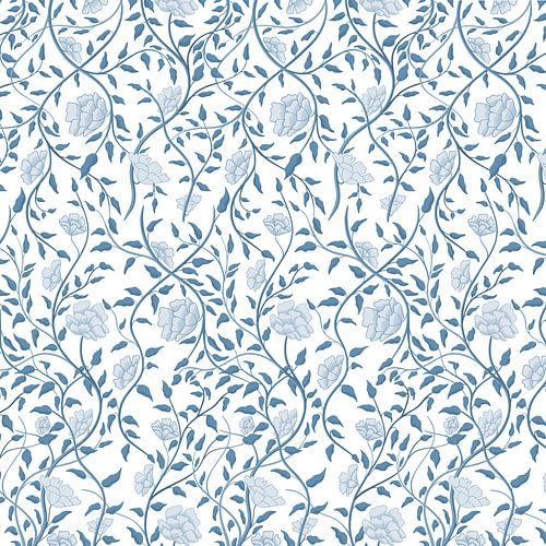 Flower bouquet - White & Blue