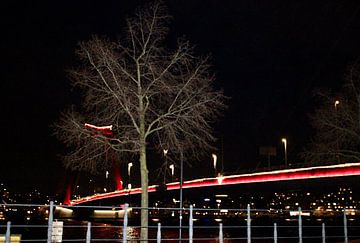 Steel Serenity: Zijdelings Perspectief op de Willemsbrug van EternalFrame
