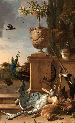 A Hunter’s Bag on a Terrace, Melchior d'Hondecoeter