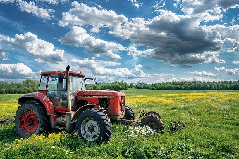 tractor in the field by Egon Zitter