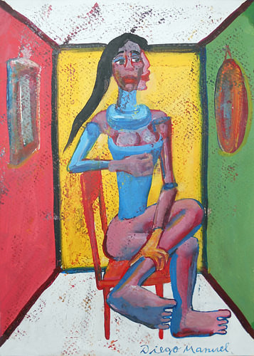 Woman sitting on a chair