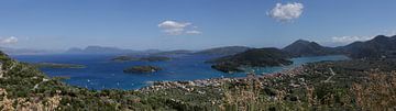 Panorama sur Nidri, Bay Vilho et les îles grecques sur Cora Unk