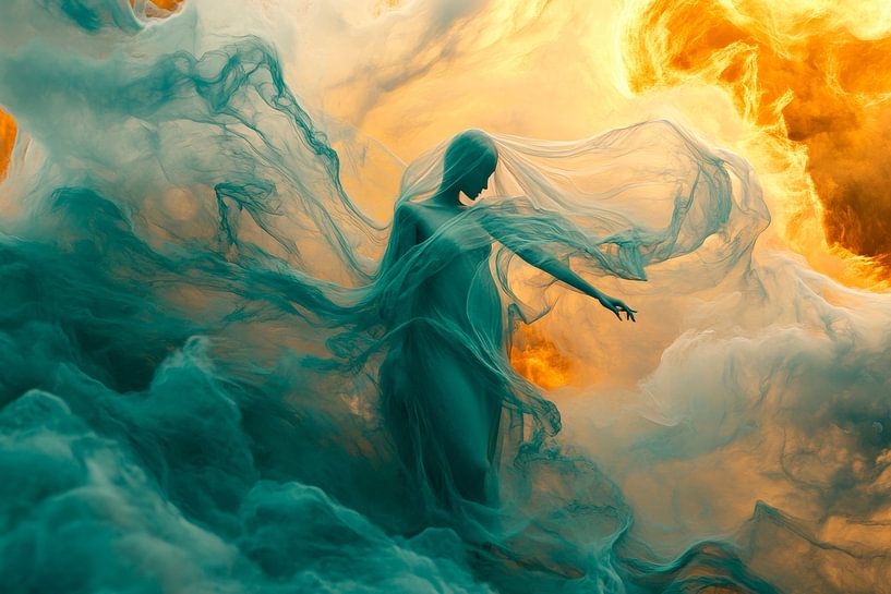 Forme céleste dans des nuages colorés par Poster Art Shop