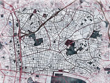 Kaart van Montreuil in de stijl 'White Winter' van Maporia