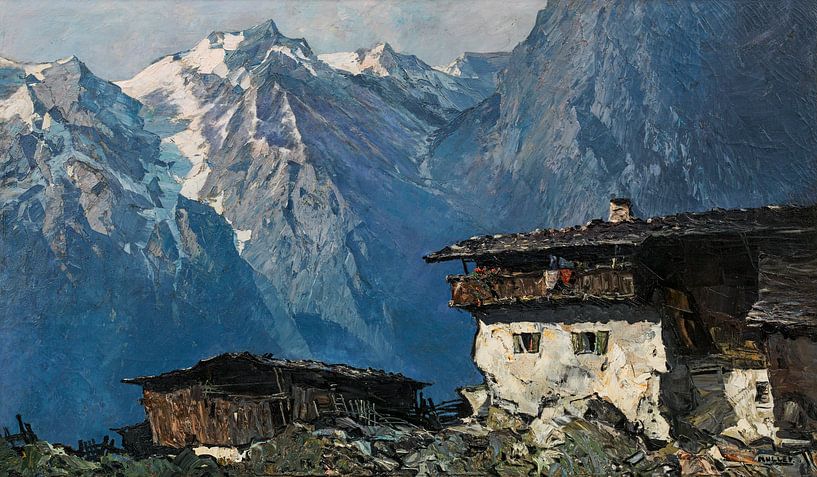 Oskar Mulley, boerderij in de bergen, ca 1930 van Atelier Liesjes