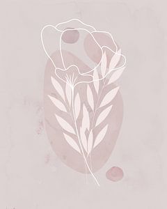 Minimalistische Illustration eines Zweigs und einer Blume von Tanja Udelhofen
