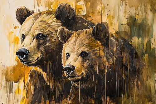 Expressieve beren in warme tinten