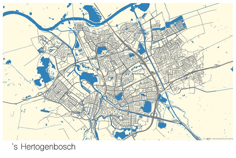 's-Hertogenbosch for on the wall by CityMapper