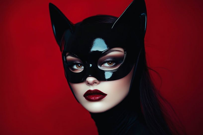 Femme Fatale in black with red accents by Poster Art Shop