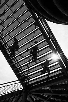 Stairs and silhouettes Nijmegen van PIX STREET PHOTOGRAPHY