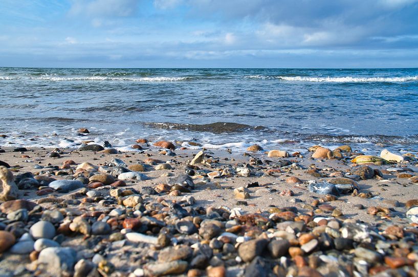 Stone beach in Denmark by the sea by Martin Köbsch