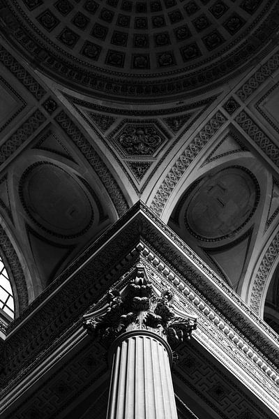 Detail photo of dome and capital in Pantheon | Paris by Bas Verburg