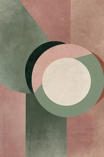 Geometrisch kunstwerk met zachte, harmonieuze kleuren