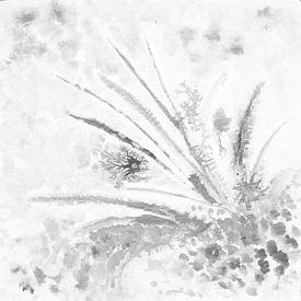 EH PAINTING ART 1993** #0512 Waterplanten1 Zwart-wit van Willem Hartgers