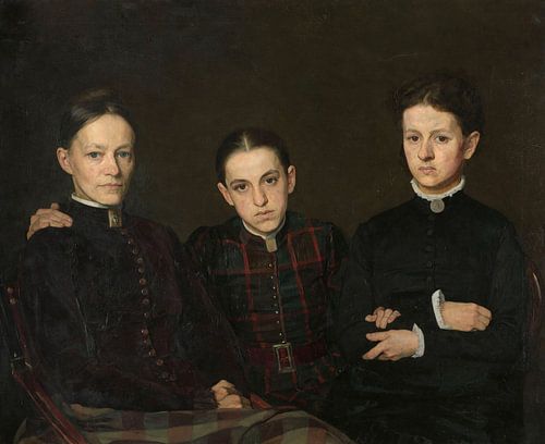 Portret van Cornelia, Clara en Johanna Veth, Jan Veth
