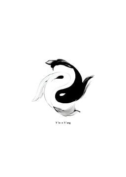 Yin Yang Koi in Inktstroom Harmonie