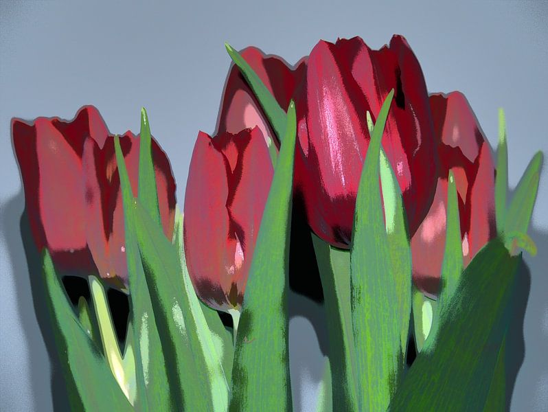 Tulipes en style poster par Edgar Schermaul