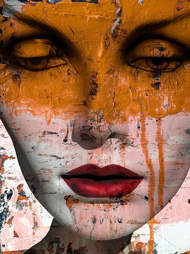 Rode lippen en oranje tranen