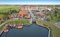 Aerial view of the town of Workum in Friesland Netherlands