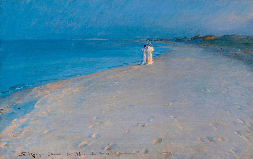 Zomeravond op het South Beach, Skagen, Peder Severin Krøyer van Meesterlijcke Meesters