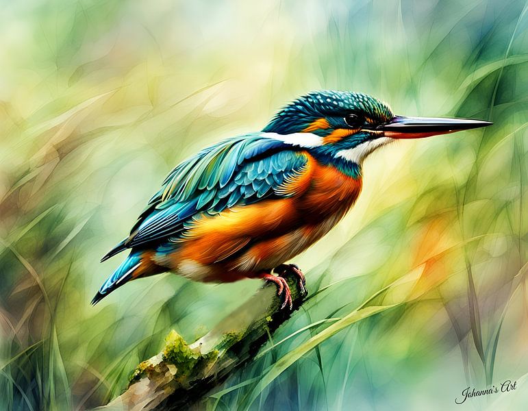 Beautiful Birds of the World - Common kingfisher bird by Johannas Art Creations
