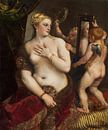 Titiaan, Venus met een spiegel - 1555 van Atelier Liesjes thumbnail