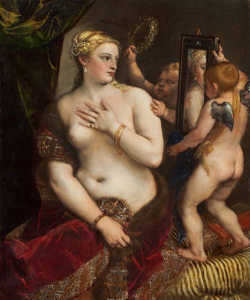 Titiaan, Venus met een spiegel - 1555 van Atelier Liesjes