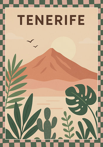 Tropische zonsondergang op Tenerife
