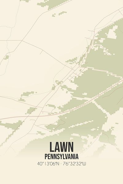 Vintage map of Lawn (Pennsylvania), USA. by Prints of Place