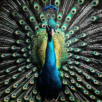 Peacock in all its glory by Gert-Jan Siesling