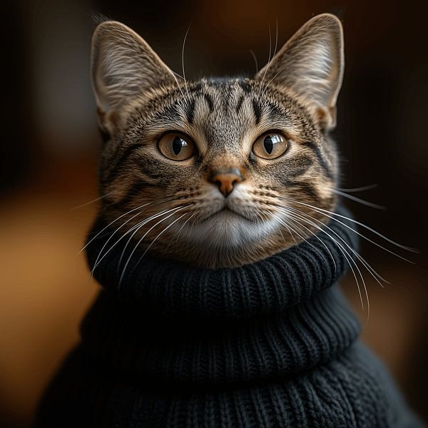 English shorthair dressed for winter by Ton Kuijpers