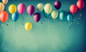 Hintergrund mit Luftballons, Art Illustration 01