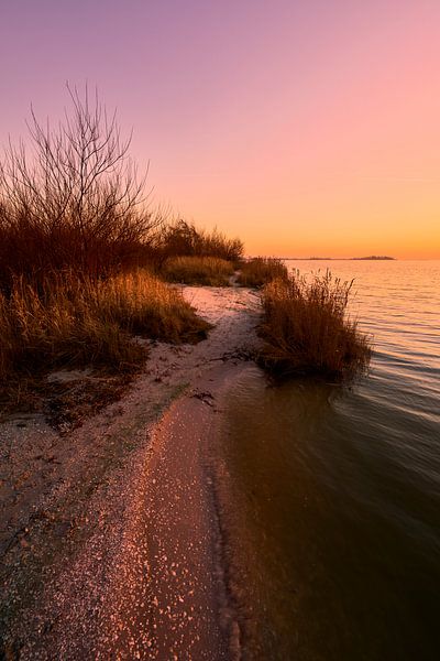 Sunset on the IJsselmeer near Workum by Jenco van Zalk