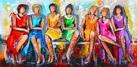 Ladies sitting together by Vrolijk Schilderij thumbnail
