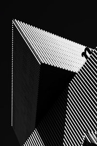 Partie de l'hôtel NHOW Amsterdam RAI en noir et blanc